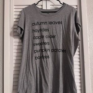 Celebrate It Gray Autumn Text Tee